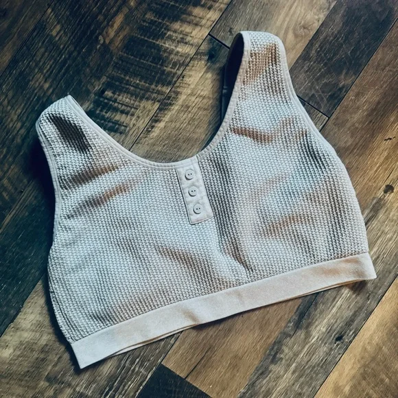 Stylish Gray Textured Women's Cropped Tank/Bra - Picture 1 of 9